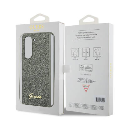 Galaxy Z Fold 5 Case Guess Original Licensed Text Logo Glitter Flakes Cover - 6