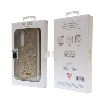 Galaxy Z Fold 5 Case Guess Original Licensed Text Logo Glitter Script Cover - 20