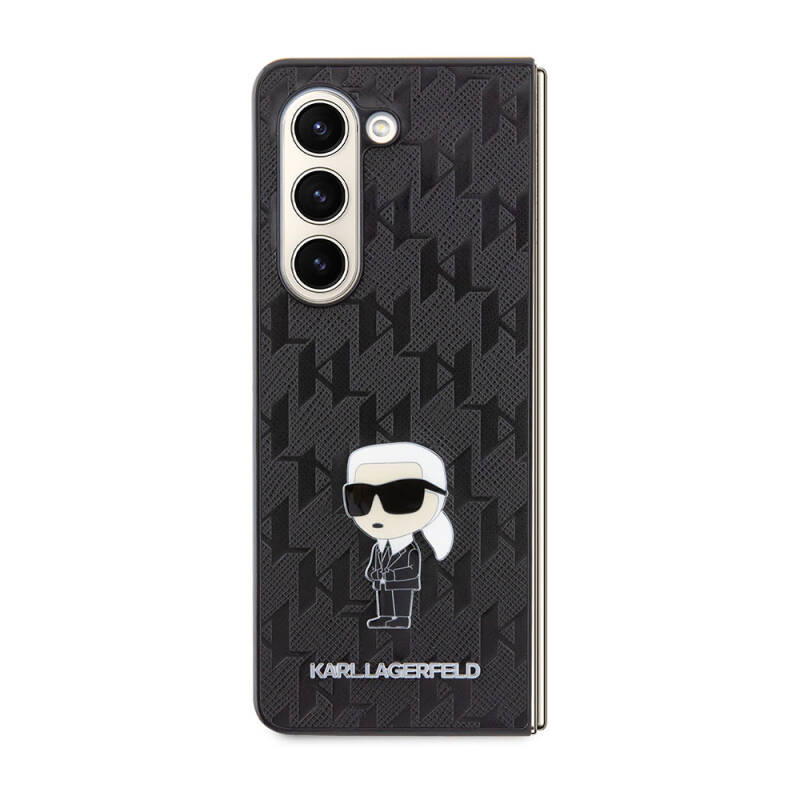 Galaxy Z Fold 5 Case Karl Lagerfeld Original Licensed KL Patterned Karl Iconic Saffiano Cover - 7