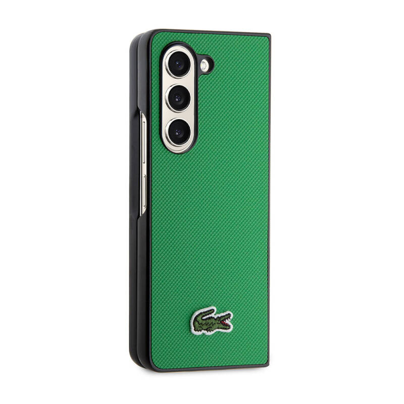 Galaxy Z Fold 5 Case Lacoste Original Licensed PU Pique Pattern Back Surface Iconic Crocodile Woven Logo Cover - 20