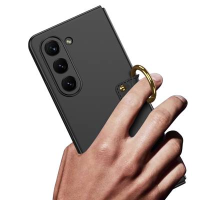 Galaxy Z Fold 5 Case Zore Kıpta Flip Hard Cover with Ring - 11