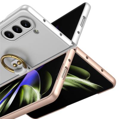 Galaxy Z Fold 5 Case Zore Kıpta Flip Hard Cover with Ring - 8