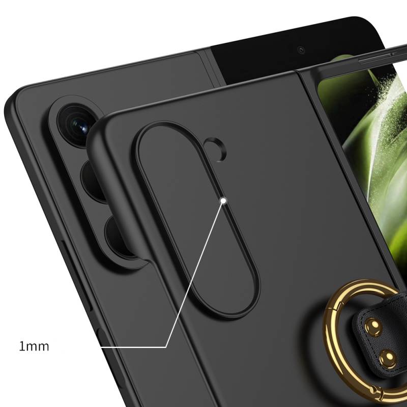 Galaxy Z Fold 5 Case Zore Kıpta Flip Hard Cover with Ring - 10