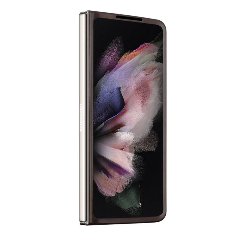 Galaxy Z Fold 5 Kılıf Guess Orjinal Lisanslı PU Deri Taşlı Üçgen Logo 4G Desenli Strass Kapak - 3