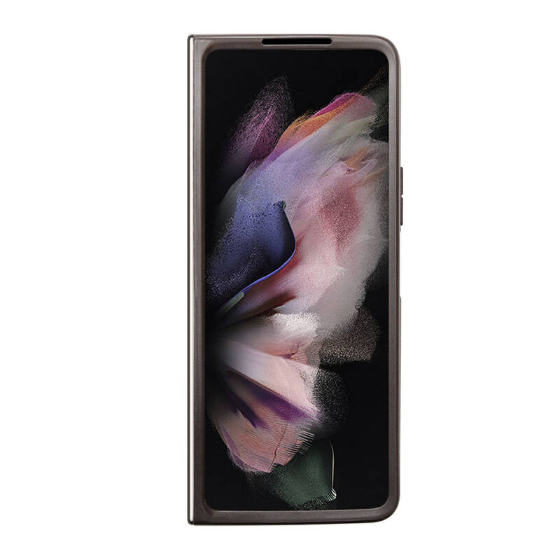 Galaxy Z Fold 5 Kılıf Guess Orjinal Lisanslı PU Deri Taşlı Üçgen Logo 4G Desenli Strass Kapak - 4