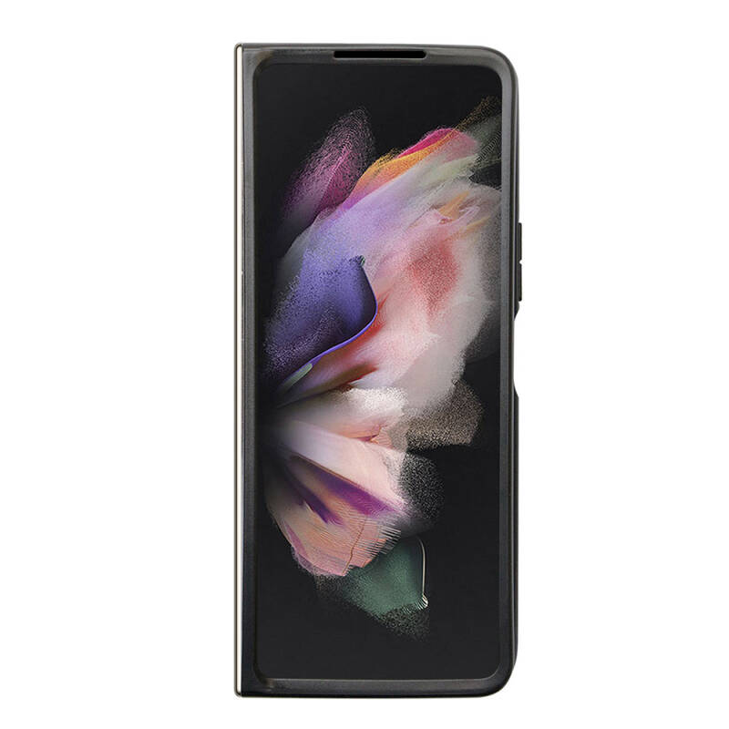 Galaxy Z Fold 5 Kılıf Guess Orjinal Lisanslı PU Deri Taşlı Üçgen Logo 4G Desenli Strass Kapak - 11