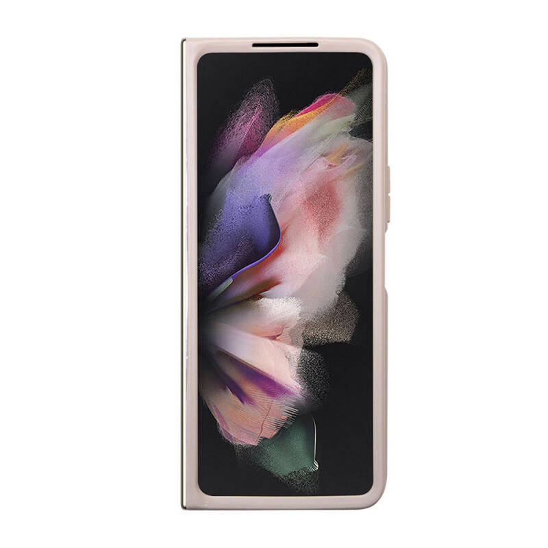 Galaxy Z Fold 5 Kılıf Guess Orjinal Lisanslı PU Deri Taşlı Üçgen Logo 4G Desenli Strass Kapak - 18