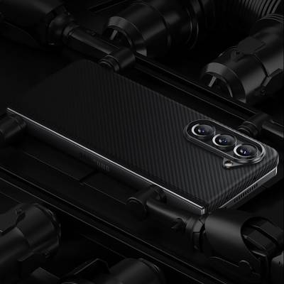 Galaxy Z Fold 5 Kılıf Magsafe Özellikli Karbon Fiber Benks Essential 600D Kevlar Kapak - Thumbnail