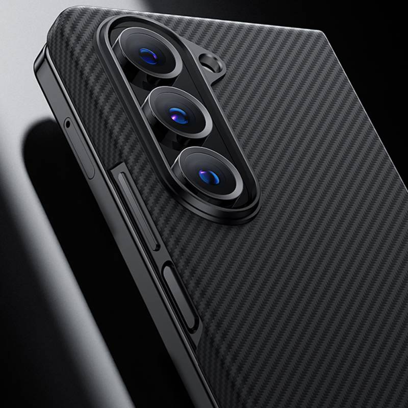 Galaxy Z Fold 5 Kılıf Magsafe Özellikli Karbon Fiber Benks Essential 600D Kevlar Kapak