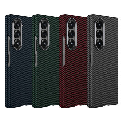 Galaxy Z Fold 6 Case Camera Protected Carbon Fiber Design Back Surface Zore Kıpta Carbon Cover - 9