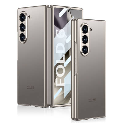 Galaxy Z Fold 6 Case Titanium Metal Designed Zore Kıpta Caz Cover - 9