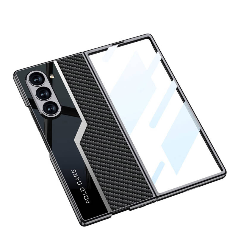 Galaxy Z Fold 6 Case Ultra Thin Camera Protected PC + Carbon Fiber Designed Back Surface Zore Kıpta Poligan Cover - 2