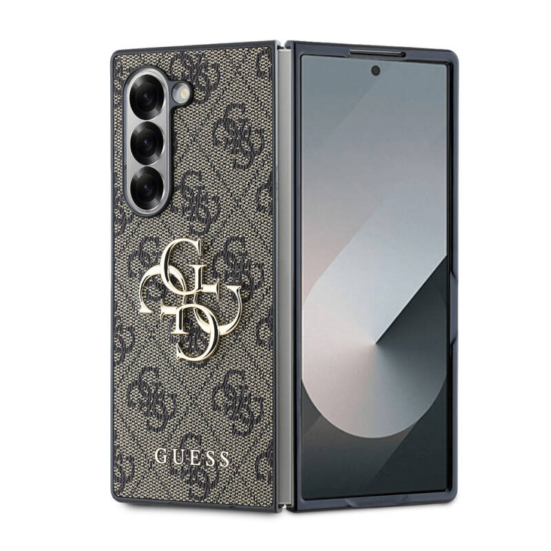 Galaxy Z Fold 6 Kılıf Guess Orjinal Lisanslı Leather Metal Logo Kapak - 3