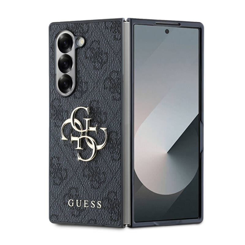 Galaxy Z Fold 6 Kılıf Guess Orjinal Lisanslı Leather Metal Logo Kapak - 4