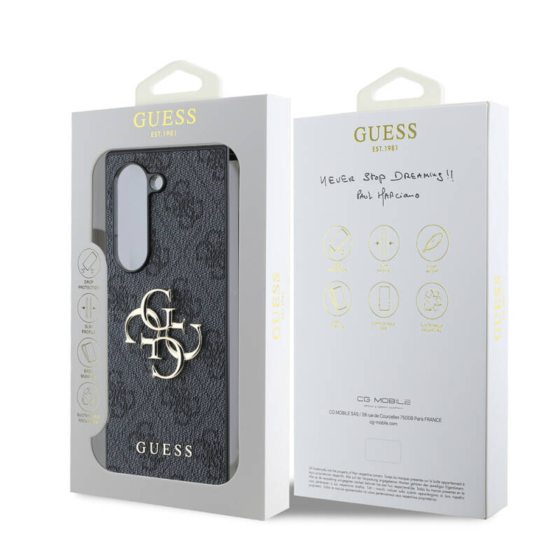 Galaxy Z Fold 6 Kılıf Guess Orjinal Lisanslı Leather Metal Logo Kapak - 12