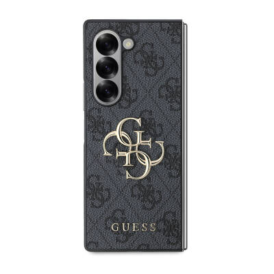 Galaxy Z Fold 6 Kılıf Guess Orjinal Lisanslı Leather Metal Logo Kapak - 13