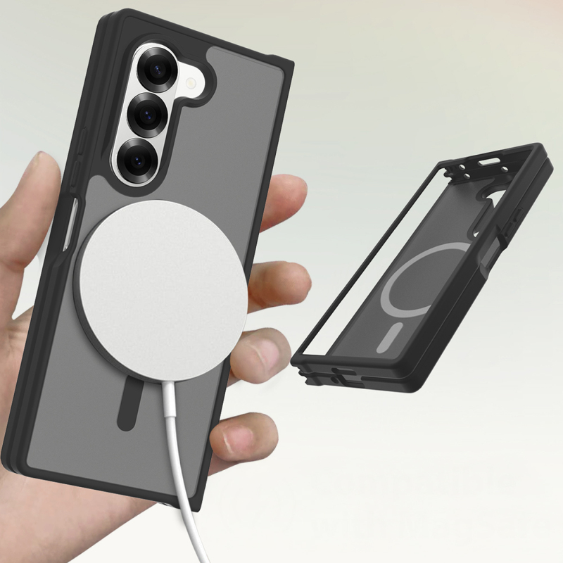 Galaxy Z Fold 6 Kılıf M-Safe Şarj Özellikli Kamera Korumalı Zore Lunex Kapak - 4