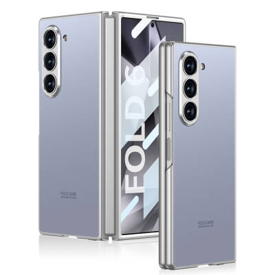 Galaxy Z Fold 6 Kılıf Titanyum Metal Tasarımlı Zore Kıpta Caz Kapak - 7