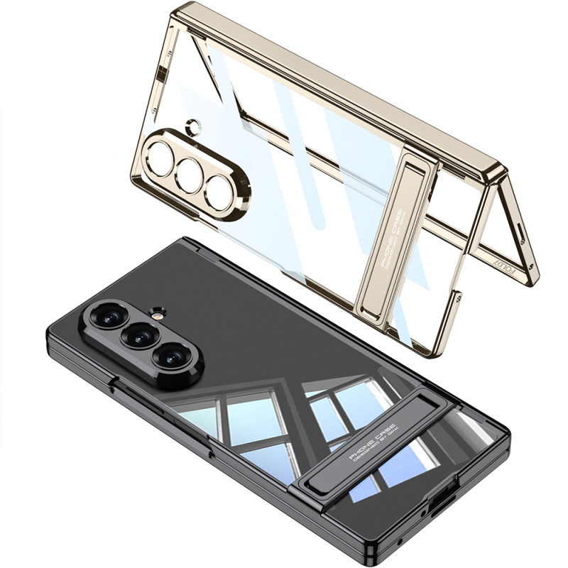 Galaxy Z Fold 7 Case Camera Protection Transparent Design Zore Lego Stand Cover - 8