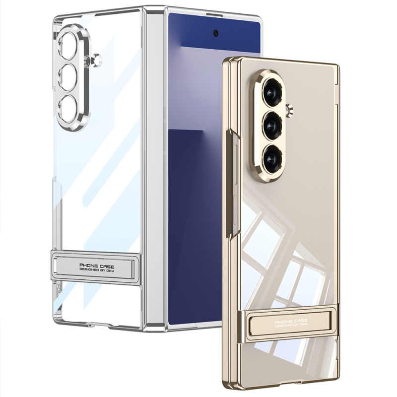 Galaxy Z Fold 7 Case Camera Protection Transparent Design Zore Lego Stand Cover - 15