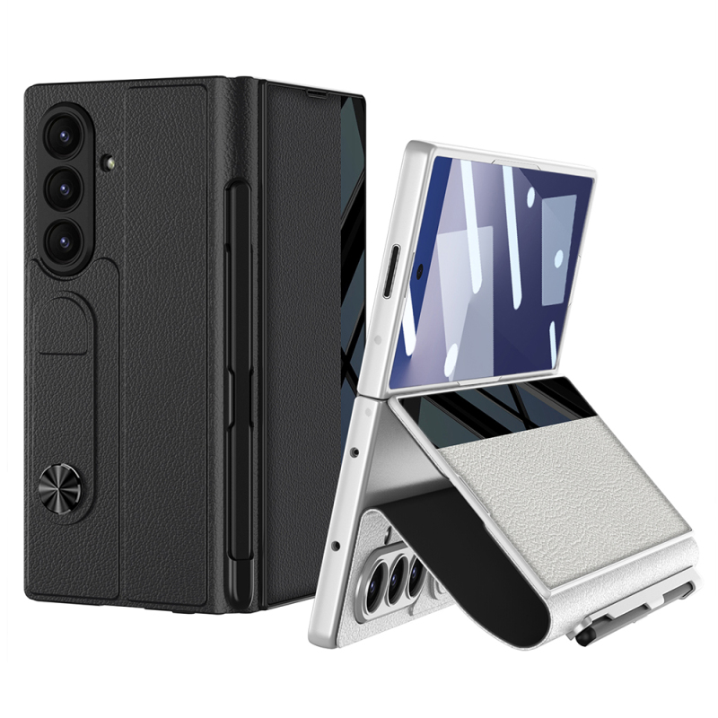 Galaxy Z Fold 7 Case Camera Protection Zore Kıpta Mirror Pen Compartment Fest Cover - 4