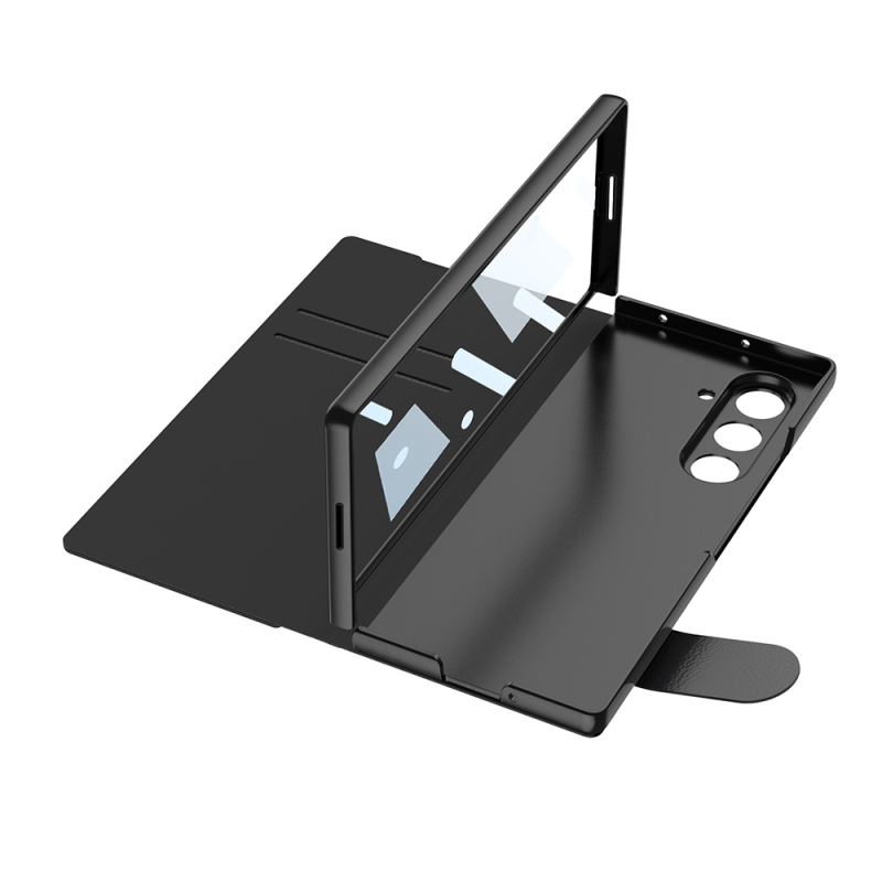 Galaxy Z Fold 7 Case Camera Protection Zore Kıpta Mirror Pen Compartment Fest Cover - 10