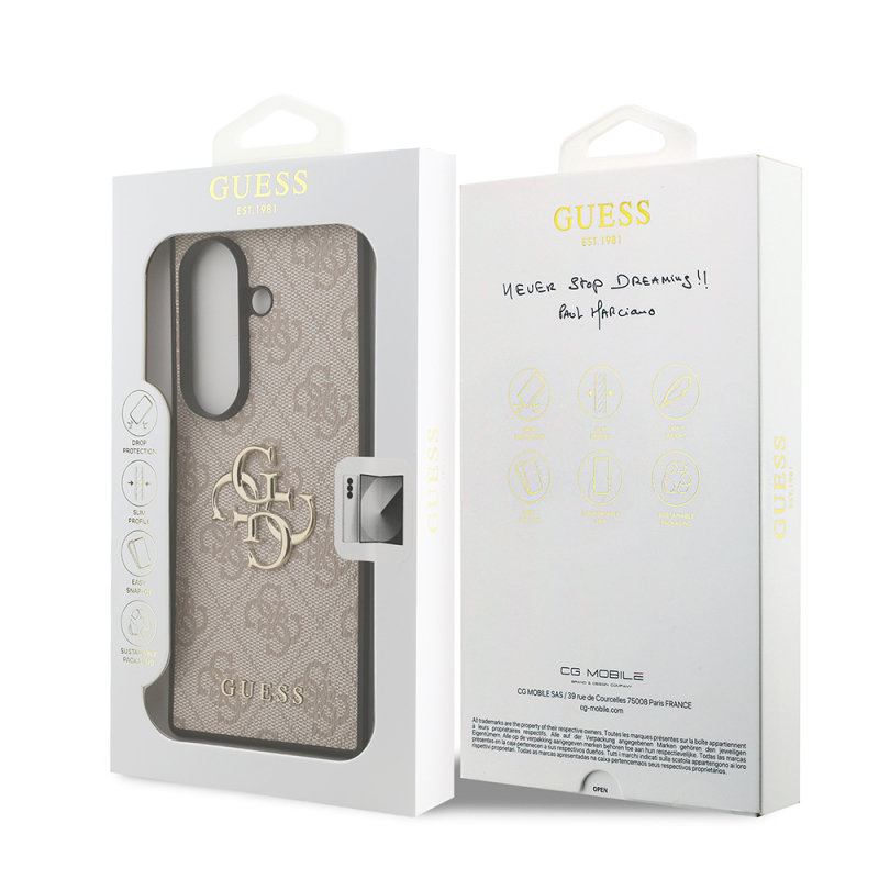 Galaxy Z Fold 7 Case Guess Original Licensed PU Leather Cover with Large Metal Logo Design - 11