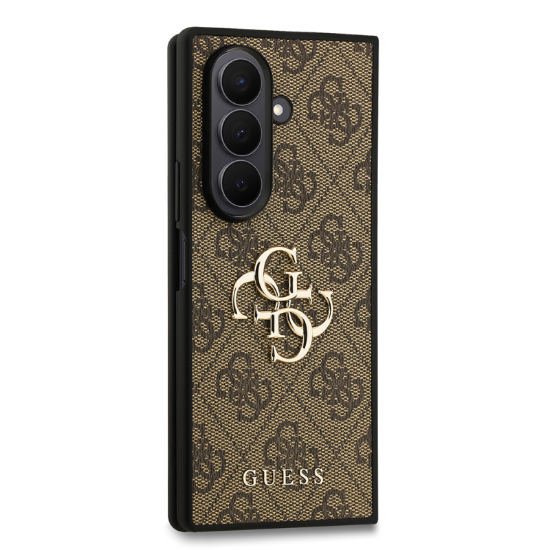 Galaxy Z Fold 7 Case Guess Original Licensed PU Leather Cover with Large Metal Logo Design - 22