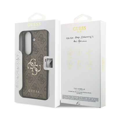 Galaxy Z Fold 7 Case Guess Original Licensed PU Leather Cover with Large Metal Logo Design - 25