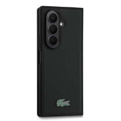 Galaxy Z Fold 7 Case Lacoste Original Licensed M-Safe Charging Feature Pique Patterned Back Surface Iconic Crocodile Metal Logo Cover - 13