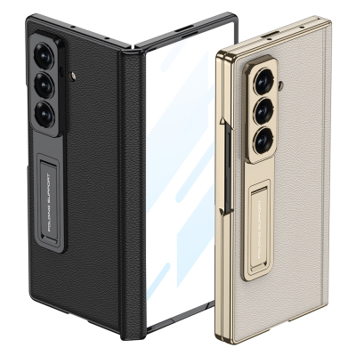 Galaxy Z Fold 7 Case Leather Stand Zore Kıpta Premium Case - 5