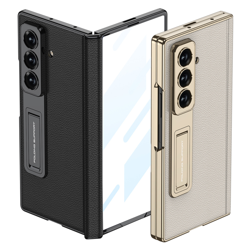 Galaxy Z Fold 7 Case Leather Stand Zore Kıpta Premium Case - 5