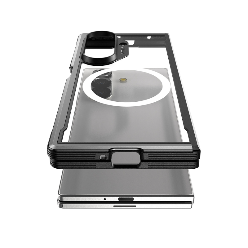 Galaxy Z Fold 7 Case M-Safe Charging Feature Airbag Raptic Shield Series Transparent Back Cover - 6