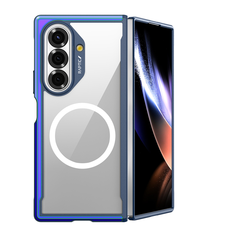 Galaxy Z Fold 7 Case M-Safe Charging Feature Airbag Raptic Shield Series Transparent Back Cover - 17