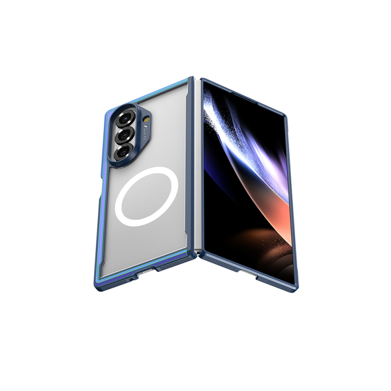 Galaxy Z Fold 7 Case M-Safe Charging Feature Airbag Raptic Shield Series Transparent Back Cover - 18