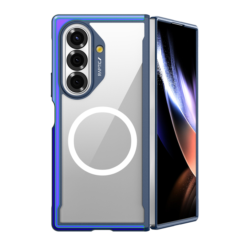 Galaxy Z Fold 7 Case M-Safe Charging Feature Airbag Raptic Shield Series Transparent Back Cover - 20