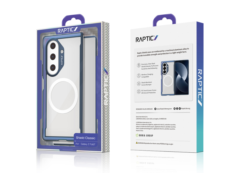 Galaxy Z Fold 7 Case M-Safe Charging Feature Airbag Raptic Shield Series Transparent Back Cover - 24