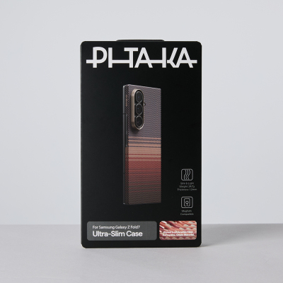 Galaxy Z Fold 7 Case M-safe Charging Feature Aramid Fiber Pitaka Tactile Woven Sunset-Moonrise Series Cover - 19