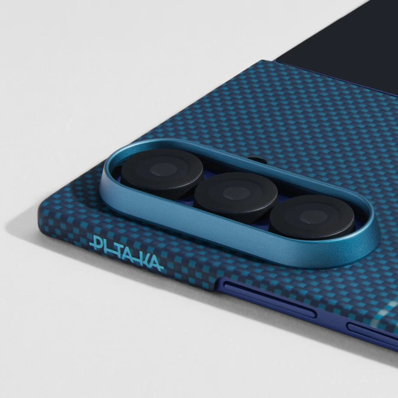 Galaxy Z Fold 7 Case M-safe Charging Feature Aramid Fiber Pitaka Tactile Woven Sunset-Moonrise Series Cover - 13