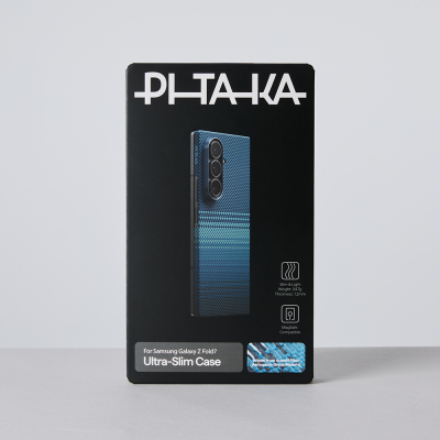 Galaxy Z Fold 7 Case M-safe Charging Feature Aramid Fiber Pitaka Tactile Woven Sunset-Moonrise Series Cover - 21