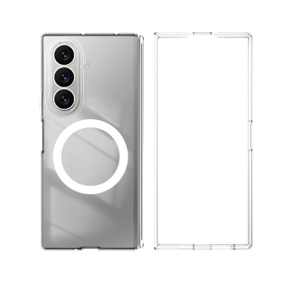 Galaxy Z Fold 7 Case M-safe Charging Feature Transparent Hard PC Wlons Pita Cover - 1