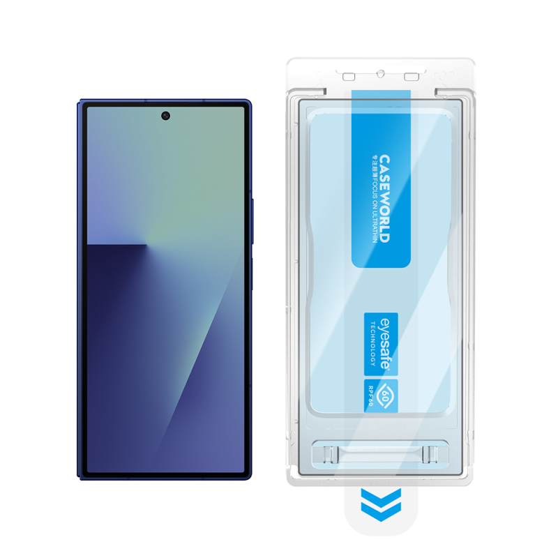 Galaxy Z Fold 7 CaseWorld Applicator Serisi 2.5D Eyesafe Mavi Işık Teknolojili 0.33mm Temperli Cam Ekran Koruyucu+ Uygulama Aparatı - 6