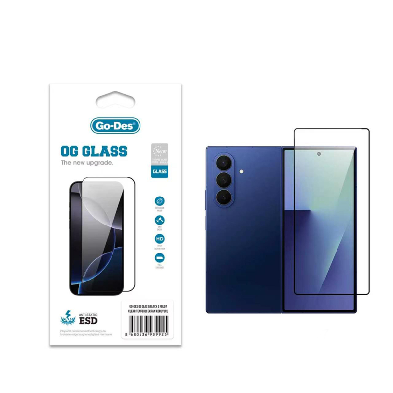Galaxy Z Fold 7 Go Des OG Glass Antistatik Temperli Cam Ekran Koruyucu - 1
