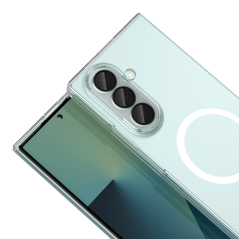 Galaxy Z Fold 7 Kamera Korumalı M-Safe Şarj Özellikli Şeffaf Zore London Sert PC Kapak - 4