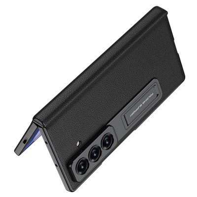 ​Galaxy Z Fold 7 Kılıf Deri Standlı Zore Kıpta Premium Kılıf - 3