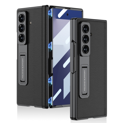 ​Galaxy Z Fold 7 Kılıf Deri Standlı Zore Kıpta Premium Kılıf - 2