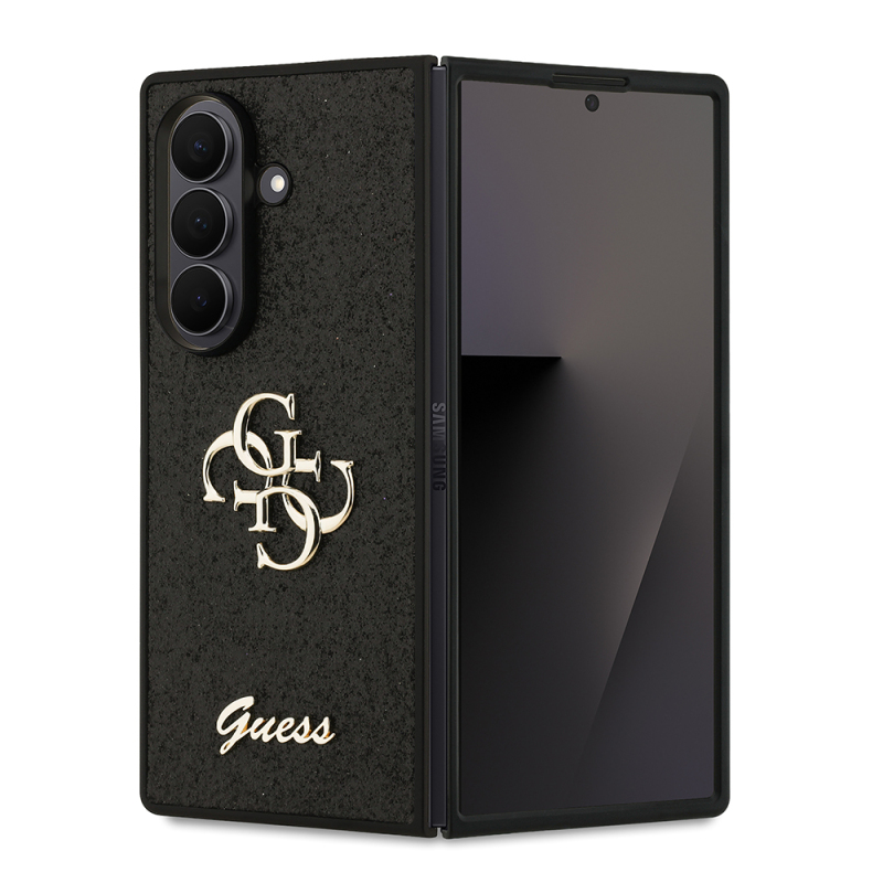 Galaxy Z Fold 7 Kılıf Guess Orjinal Lisanslı 4G Büyük Metal Logolu Glitter Kapak - 1