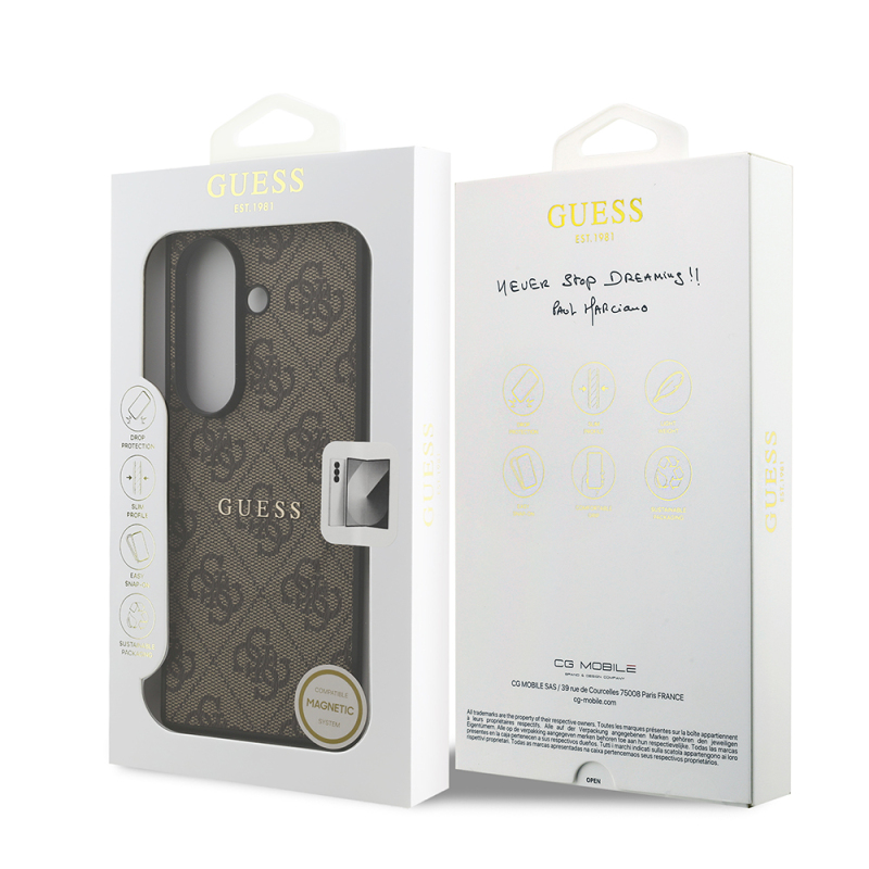 Galaxy Z Fold 7 Kılıf Guess Orjinal Lisanslı M-safe Şarj Özellikli 4G Desen Yazı Logolu Kapak - 23