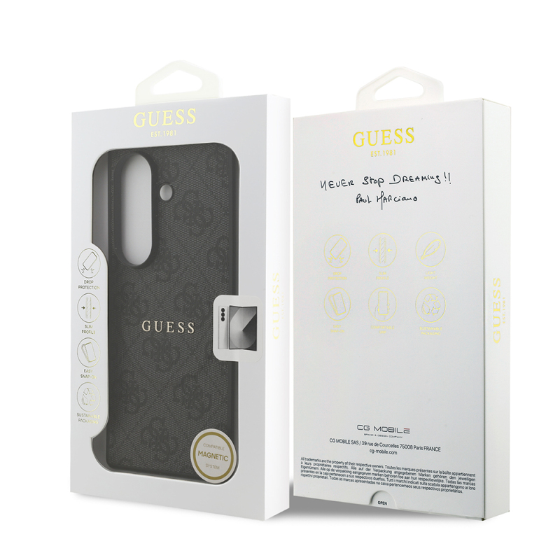 Galaxy Z Fold 7 Kılıf Guess Orjinal Lisanslı M-safe Şarj Özellikli 4G Desen Yazı Logolu Kapak - 25