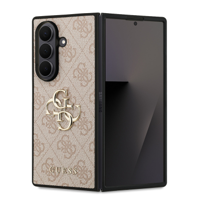 Galaxy Z Fold 7 Kılıf Guess Orjinal Lisanslı PU Deri Büyük Metal Logo Dizaynlı Kapak - 1